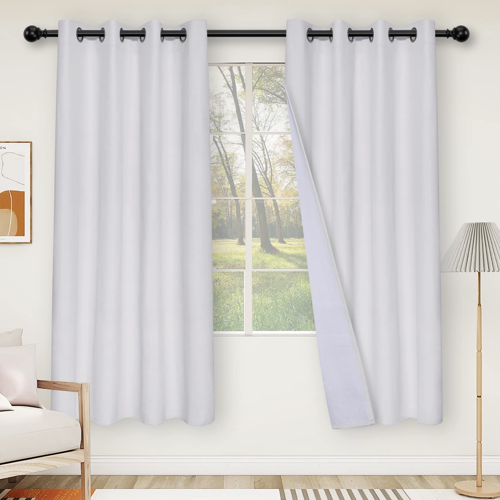 Amazon.com: Easy-Going Linen Look 100% Blackout Curtain 52x84 Inch